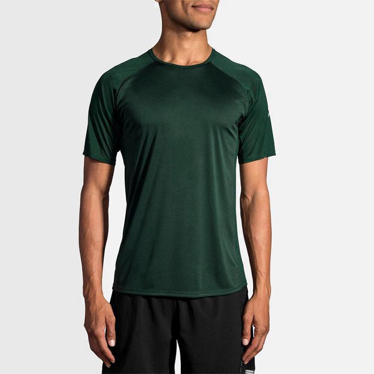 Brooks Stealth NZ - Men's Short Sleeve Running Shirt - Green (83479-XPSG)